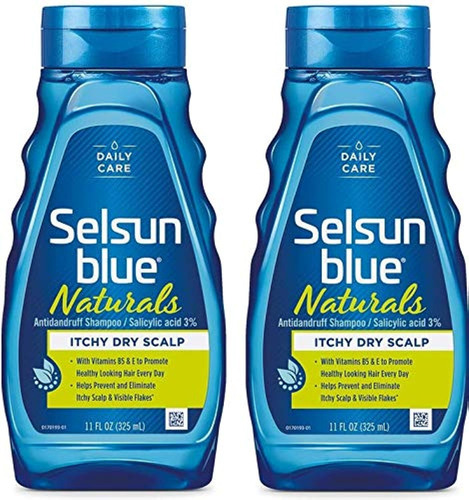 Selsun Naturals Blue Itchy Dry Scalp, Naturals, 2 Unidades
