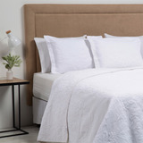 Respaldo Cama King Tapizado Rodon Gamuza Beige Crudo