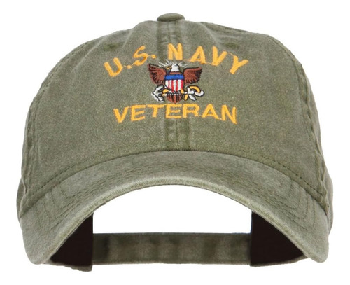 Gorra Lavada Bordada Militar Para Veteranos De La Armada De