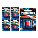 Kit 20 Pilhas Alcalina Premium Panasonic Aaa Palito Cartela