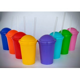 Vaso Milkshake 330cc Reutilizable Sorbete Y Tapa X 20un