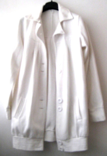 Chaqueta Larga,  Polar,  Blanca, Talla M