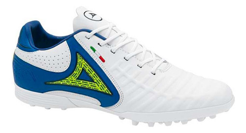 Tenis Futbol Turf Pirma 3043 Blanco Con Azul Para Hombre