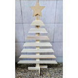 Pino Arból Navidad 80cm Con Estrella Madera