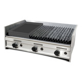 Parrilla A Gas Acero Inoxidable Corbelli Cf 90 Con Plancheta