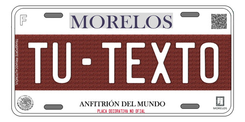 Placas Para Auto Personalizadas Morelos 2023