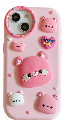 Funda De Teléfono Móvil De Oso Rosa Duotou Para iPhone