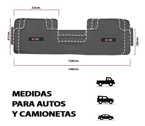 Piso De Auto Gris Tipo Fiat Camioneta Pvc/tapiz Generico Foto 3