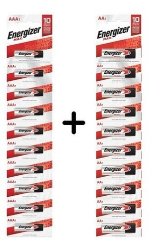 Pilas Alcalinas Energizer Max 10 Aa Doble A+ 10 Aaa Triple A