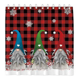 Funnytree Christmas Gnomes Shower Curtain Set With Hooks Mer