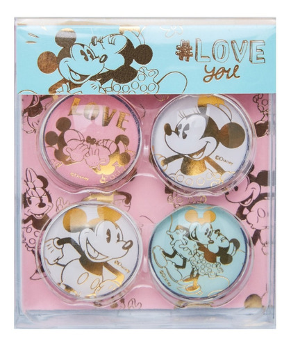 Set 4 Imanes Minnie & Mickey Mooving Disney Vidrio Circular