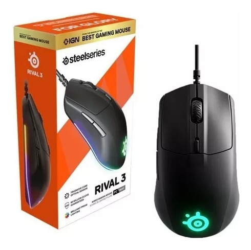 Mouse Steelseries Rival 3 Wired Trumove Prism Rgb Pc, Mac