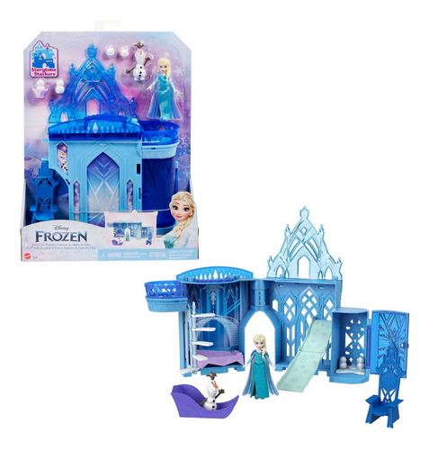 Disney Frozen, Set De Juego Castillo De Elsa Apilable, Casa De Muñecas, Juguetes Mattel, Niñas 3 Años+