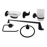 Set De Accesorios Para Baño Negro Mate 