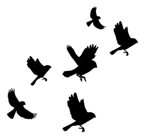 Cuadro Pájaros Volando- Madera Calada - Negro Deco - 10x10cm
