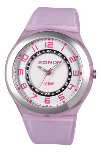 Reloj Xonix Mujer Caucho Rosa Sumergible Deportivo Rw-001