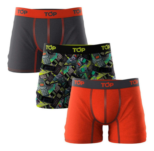 Pack 3 Boxer Top Microfibra Estampado