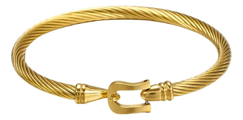 Pulsera Acero Inoxidable Tipo Nudo Corbata Color Oro Mujer