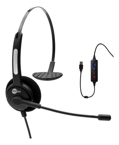 Lote 5pçs Headset Usb Voip C/ Cancelador De Ruído Htu-300