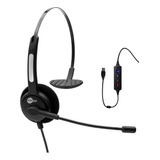 Lote 5pçs Headset Usb Voip C/ Cancelador De Ruído Htu-300