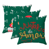 Kit 3 Capas Almofadas Decorativas  Natalino  45x45 Id Decor