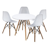 Set Comedor Mundo In Eames Oslo Blanco 4 Sillas 80cm