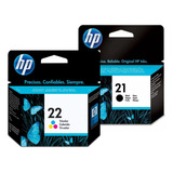 Cartucho Tinta Hp 21 Bk 22 Color Original J5508 Cb080a J3680