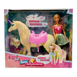 Kiara Muñeca Princesa Hada Y Su Caballo Unicornio Poppi Doll