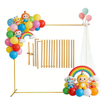 Arco de globos de metal huiran Soporte 200x200cm Decoración para cumpleaños y bodas Decoraciones para el Día del Niño y la Pascua bases para decoracion fiestas base para globos decoracion para fiestas | Envío gratis