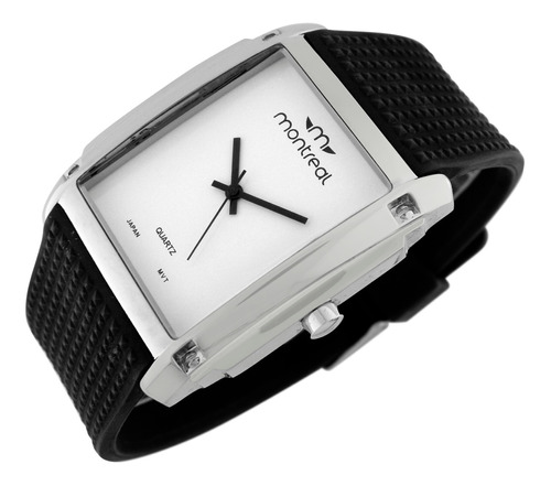 Reloj Montreal Hombre Ml814 Metálico Malla De Caucho