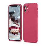 Carcasa Full Silicona Cubre Cámaras Para iPhone 12 (2 Cámaras) - Color Fucsia - Marca Cellbox