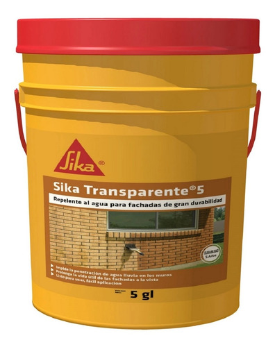 Sika Transparente-10 Repelente Agua Incoloro Fachadas 5gal