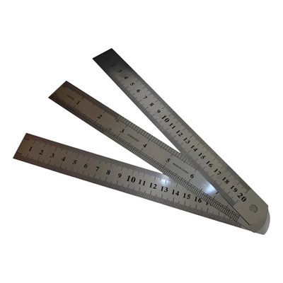 3 Pz Regla Escala De Acero Flexible 20 Cm 8 In 0.5 Mm Grueso Cromo