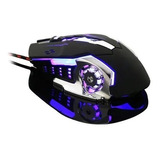 Mouse Gamer Led Rgb 3200 Dpi Luz Led Raton Para Pc Mac Lap Color Negro