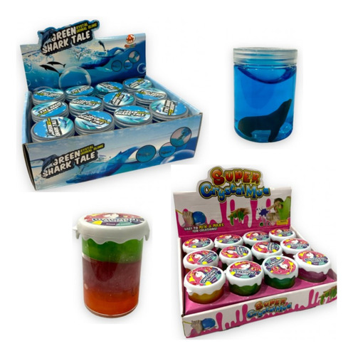 Combo Caja De Slime Con Animales + Caja De Slime 3 Colores