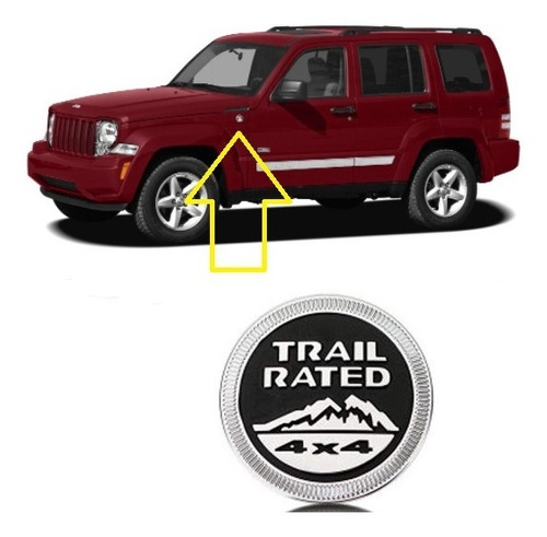 Emblema Guardafango Trail Rated 4x4 Jeep Cherokee Kk 08 A 15 Foto 6