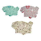 Kit 3 Conjuntos Pijama Infantil Manga Longa Calça Menino