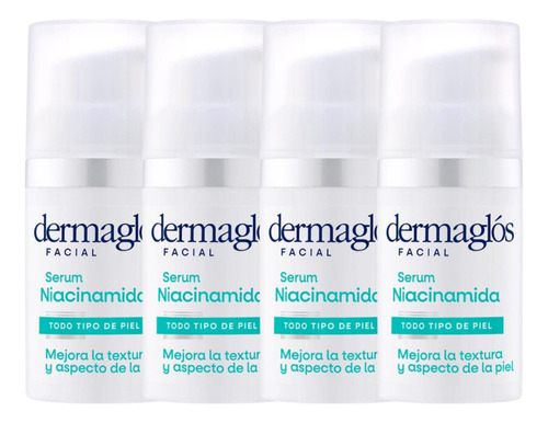 Combo X4 Dermaglos Serum Facial Niacinamida 30 Ml