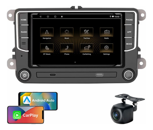 Radio Estéreo Android Para Vw Jetta Amarok Bora Mk6 Gol Eos