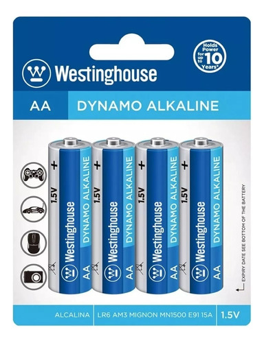 Pack 4 Pilas Dynamo Alcalina Aa Westinghouse 