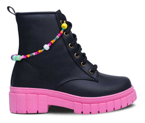 Coturno Infantil Menina Nº28 Ao 36 Bota Com Pulseira 09.06j