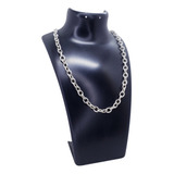 Collar Eslabon Redondo De Plata Ley 925.