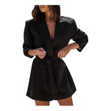 Chaqueta Formal A Coat Para Mujer, Con Cuello Vuelto, Lisa,