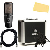 Micrófono Akg P220 Condensador Cardioide Negro Con Accesorio