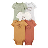 Carters Set 5 Piezas Pañalero Bebe Animales Selva Colores