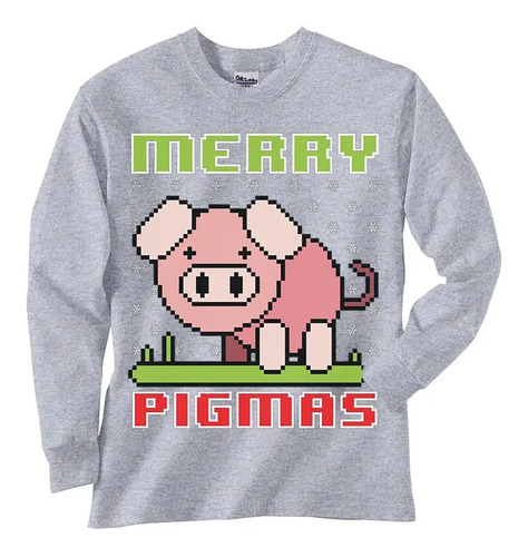 Playera Navideña Temporada Ugly Xmas Sweater Cerdito Pigmas
