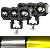 Par Faros Lupa 120w Doble Color Para Auto Moto Exploradoras