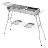 Asador De Carbón Parrilla Bbq Portátil Plegable Acero Inox