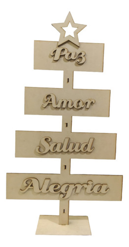 Árbol Navidad Frases Deseos 60cm X2u