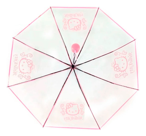 Sombrilla Transparente De Hello Kitty Ideal Para Lluvias 